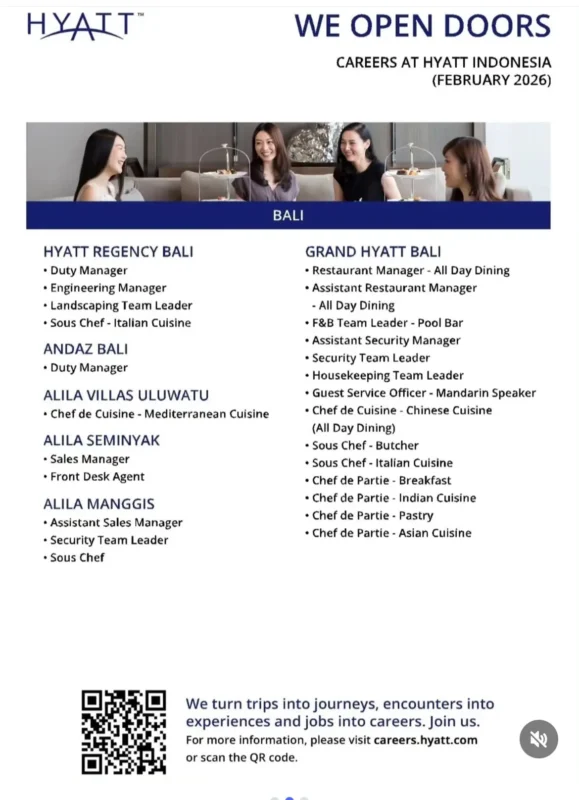 Various Position Hyatt Indonesia 3