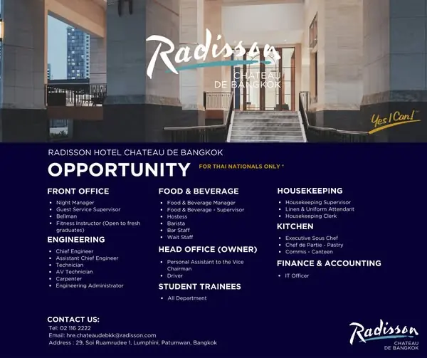 Various Position Radisson BKK