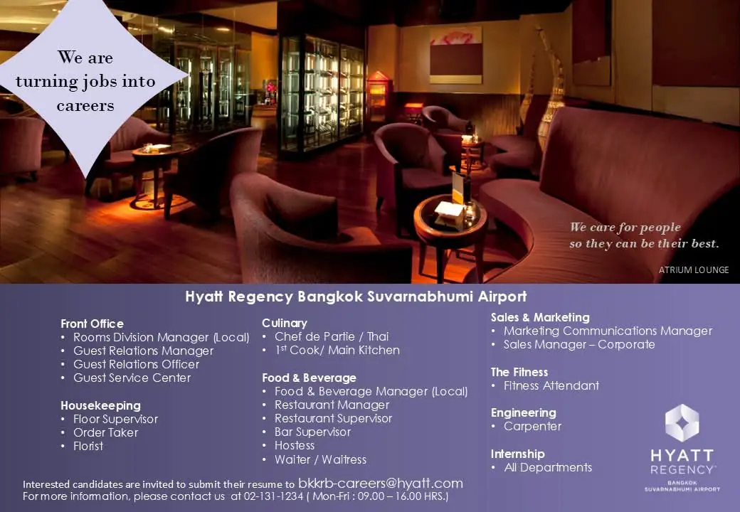 Various Position Hyatt   8211  Bkk