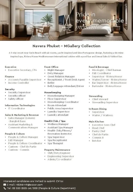 Various Position Navera Phuket