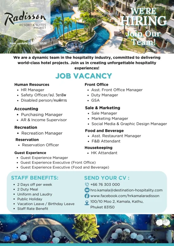 Various Position Radisson Phuket