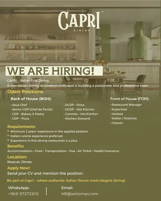 Various Position Capri Oman