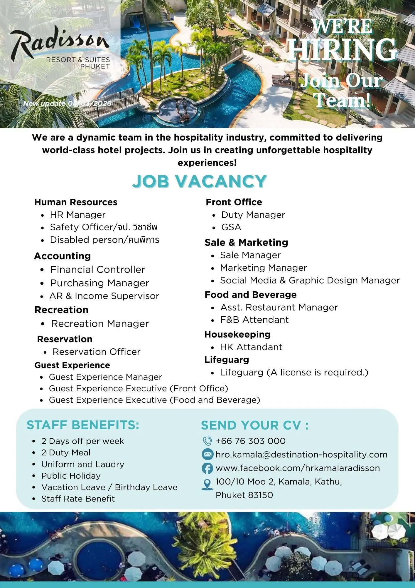 Various Position Radisson Phuket