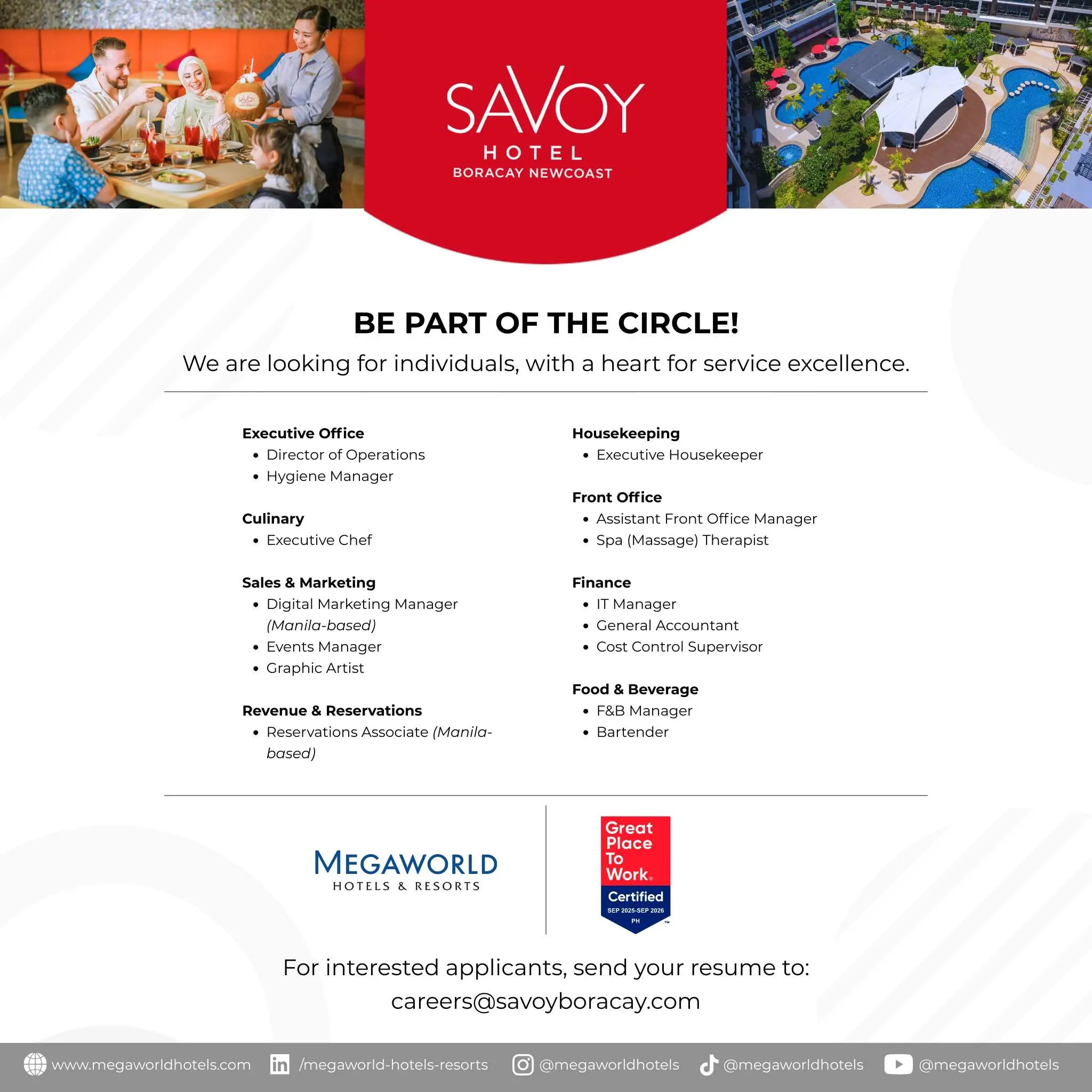 Various Position Savoy Boracay