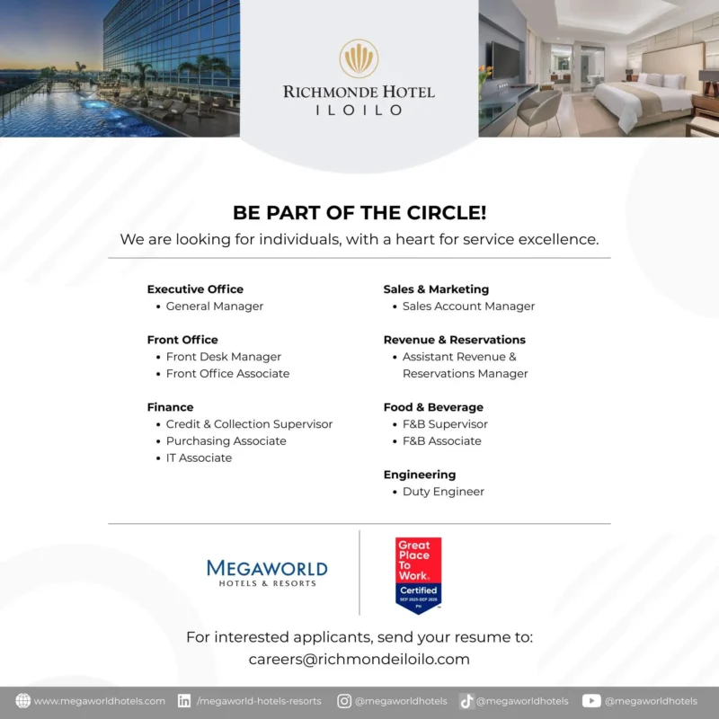 Various Position Richmonde Iloilo