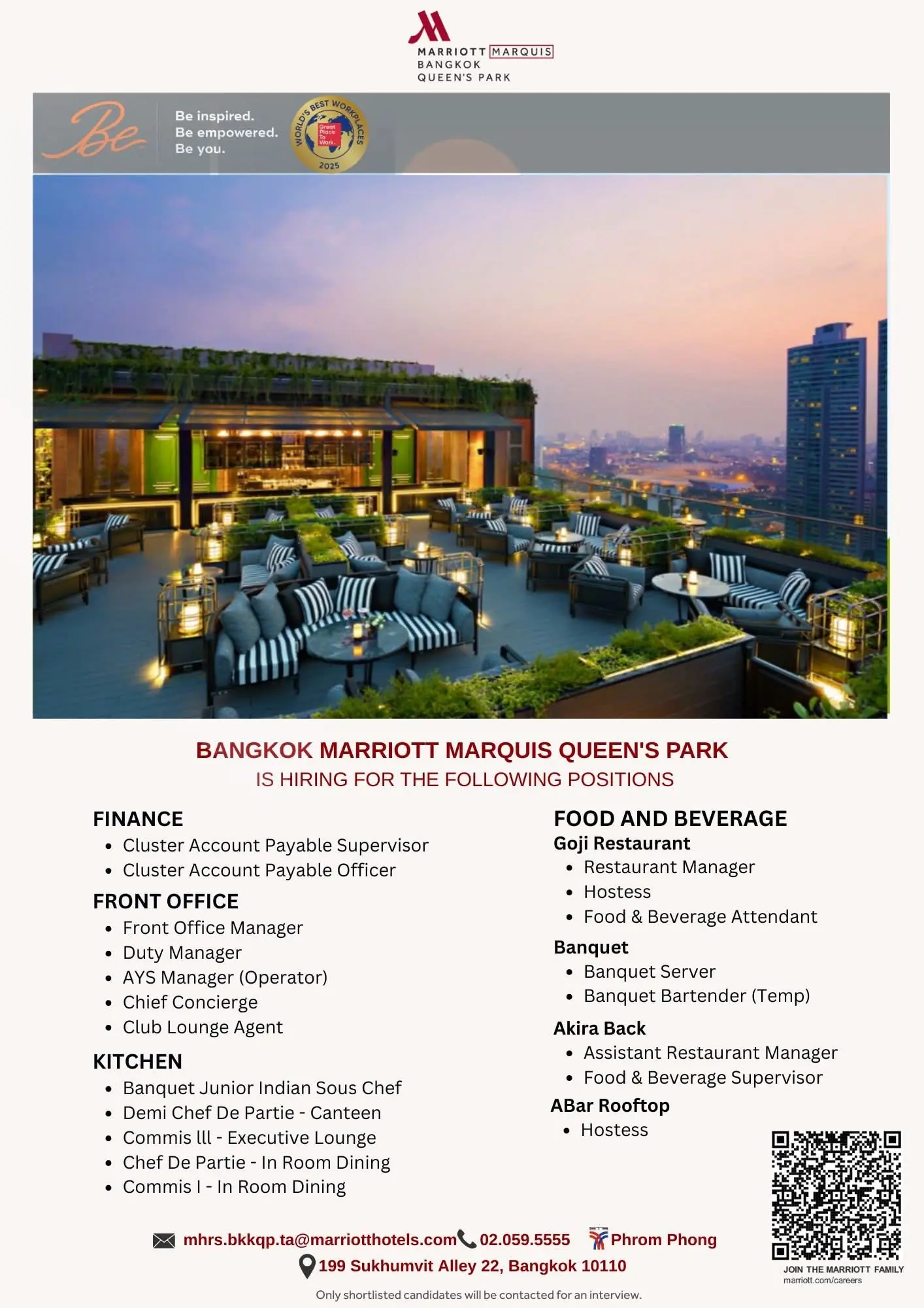 Various Position Marriott Bkk Queen