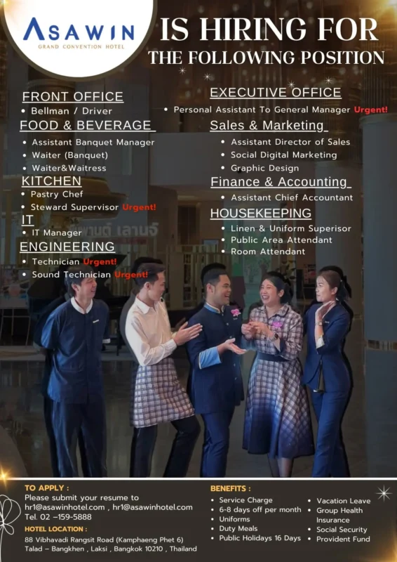 Various Position Asawin Bkk