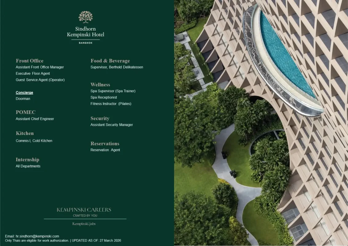 Various Position Kempinski Bkk