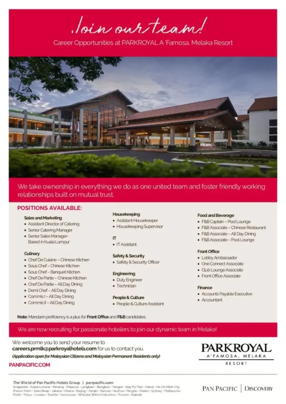 Various Position  Park Royal Melaka