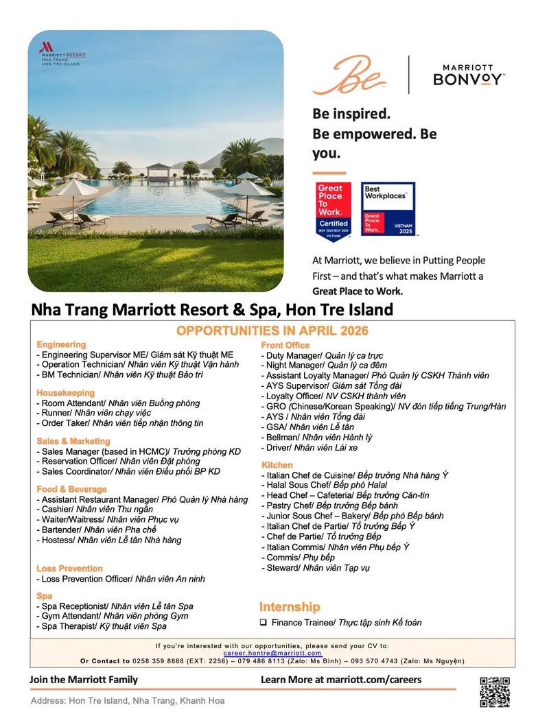 Various Position Marriott Nha Trang