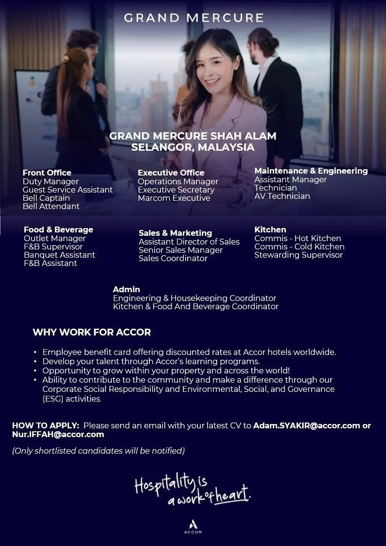 Various Position Mercure Shah Alam