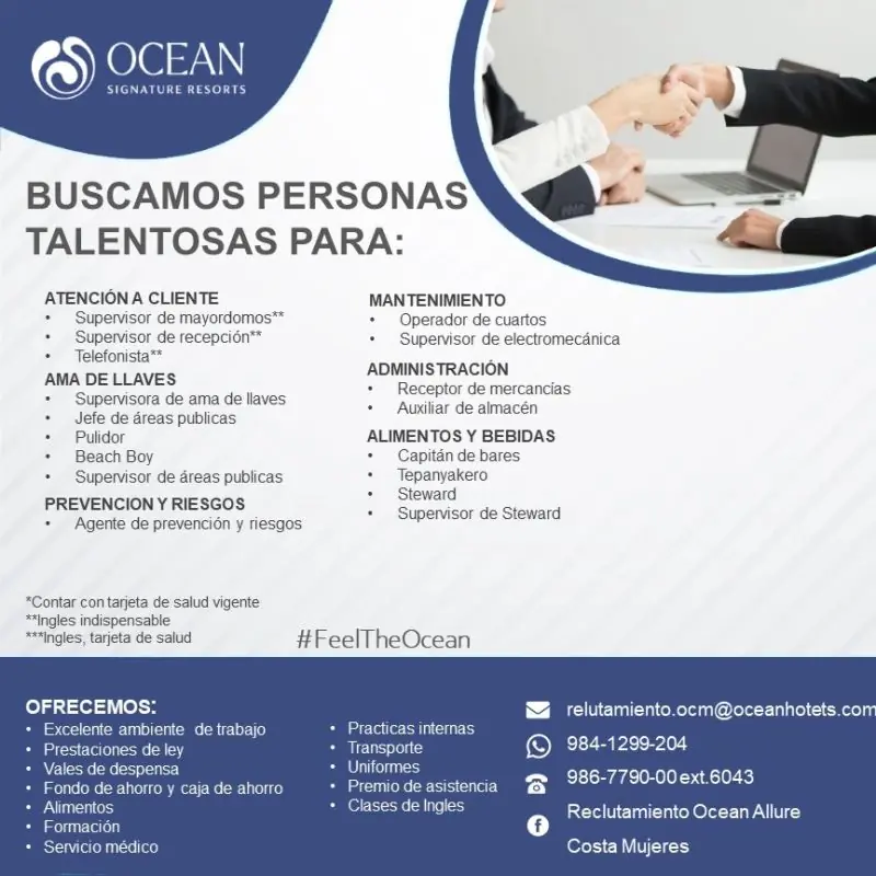 Various Position Ocean Costa Mujeres
