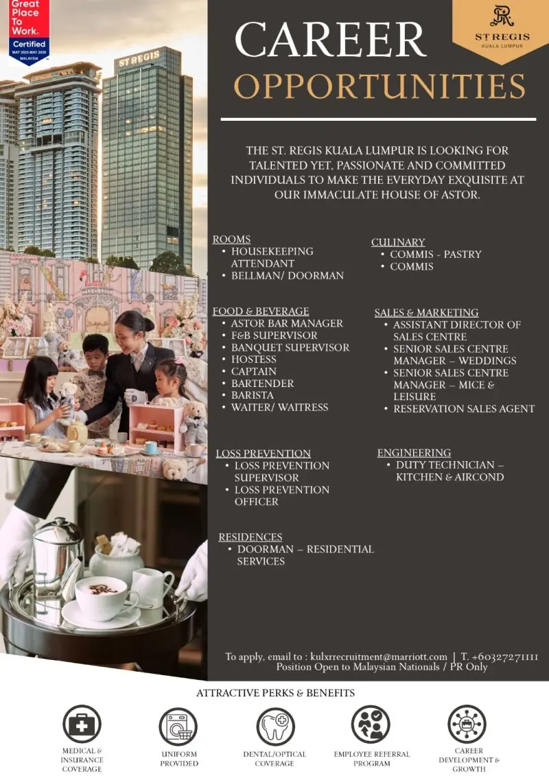 Various Position St Regis KUL