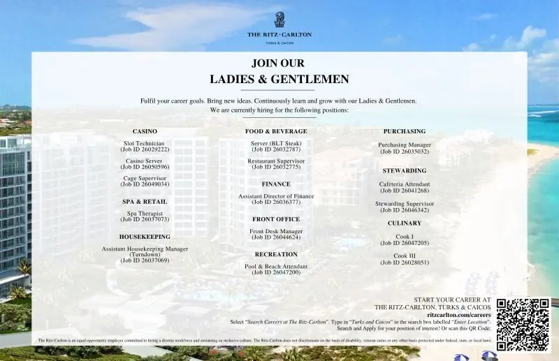 Various Position Ritz Turcs  Caicos