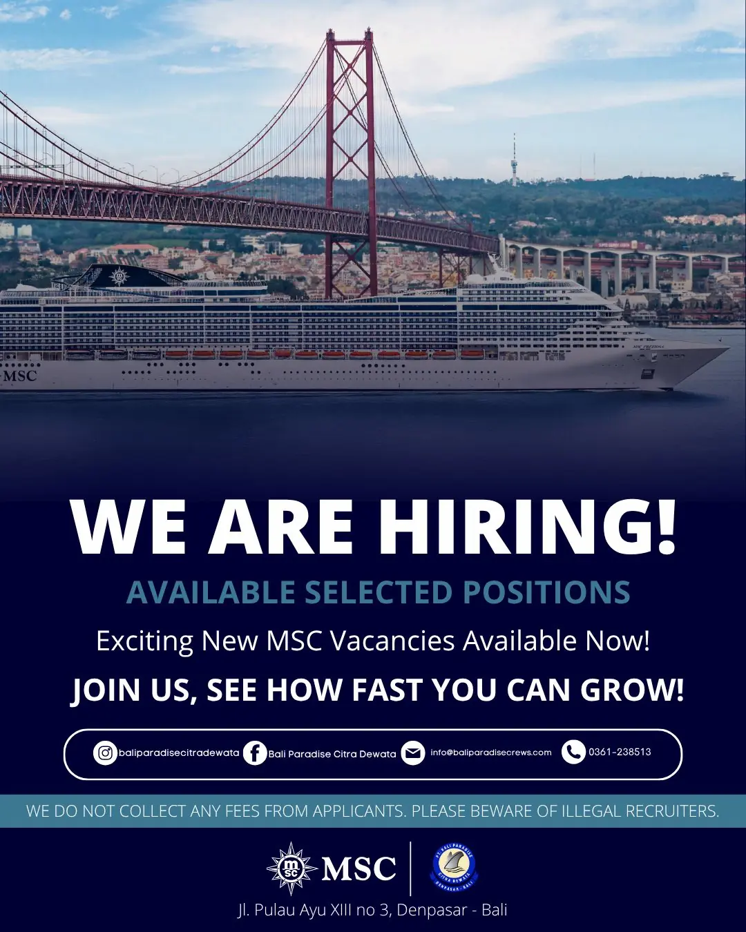 Various Position MSC Bali