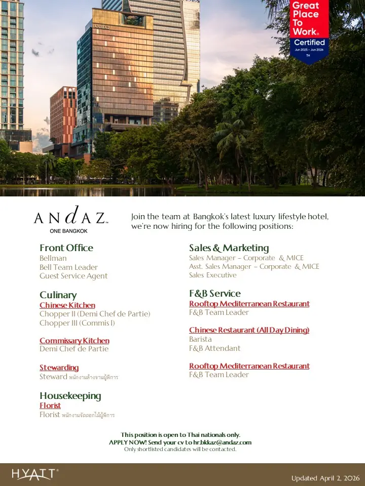 Various Position Andaz Bkk