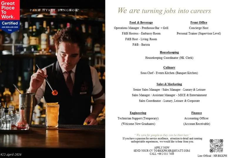 Various Position Park Hyatt BKK