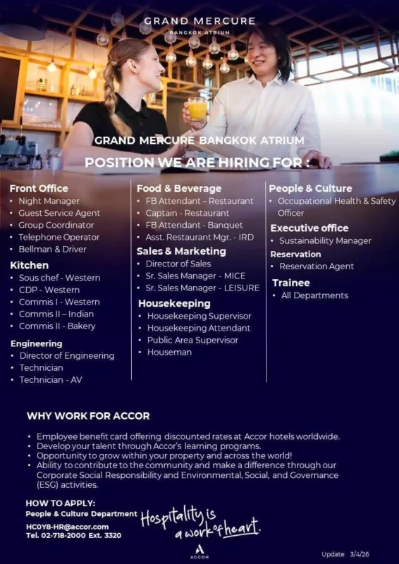 Various Position Mercure BKK