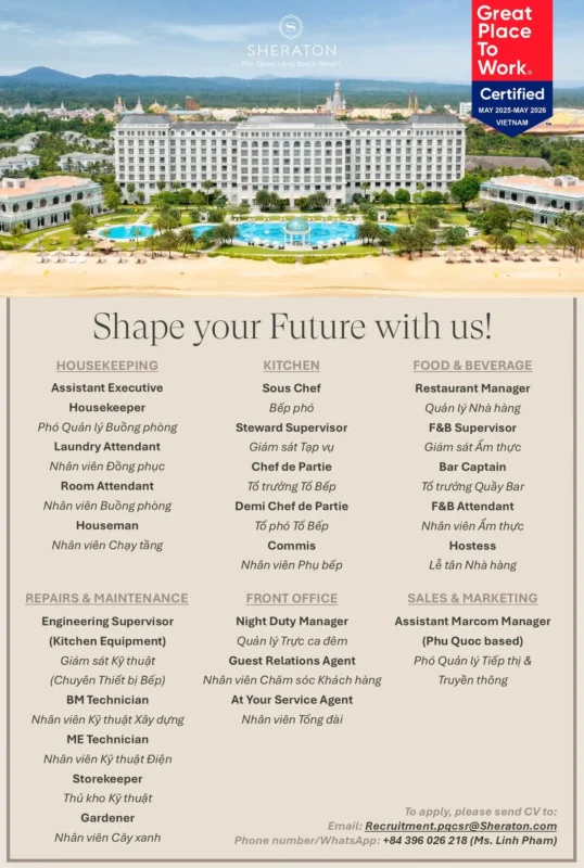 Various Position Sheraton Viet