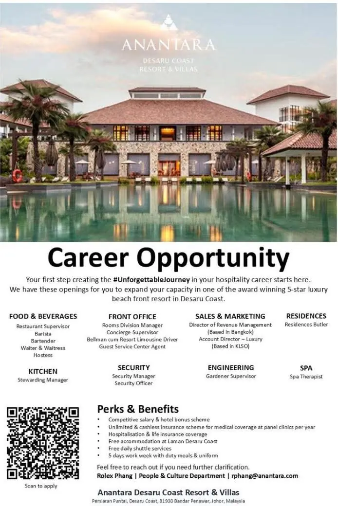 Various Position Anantara Desaru