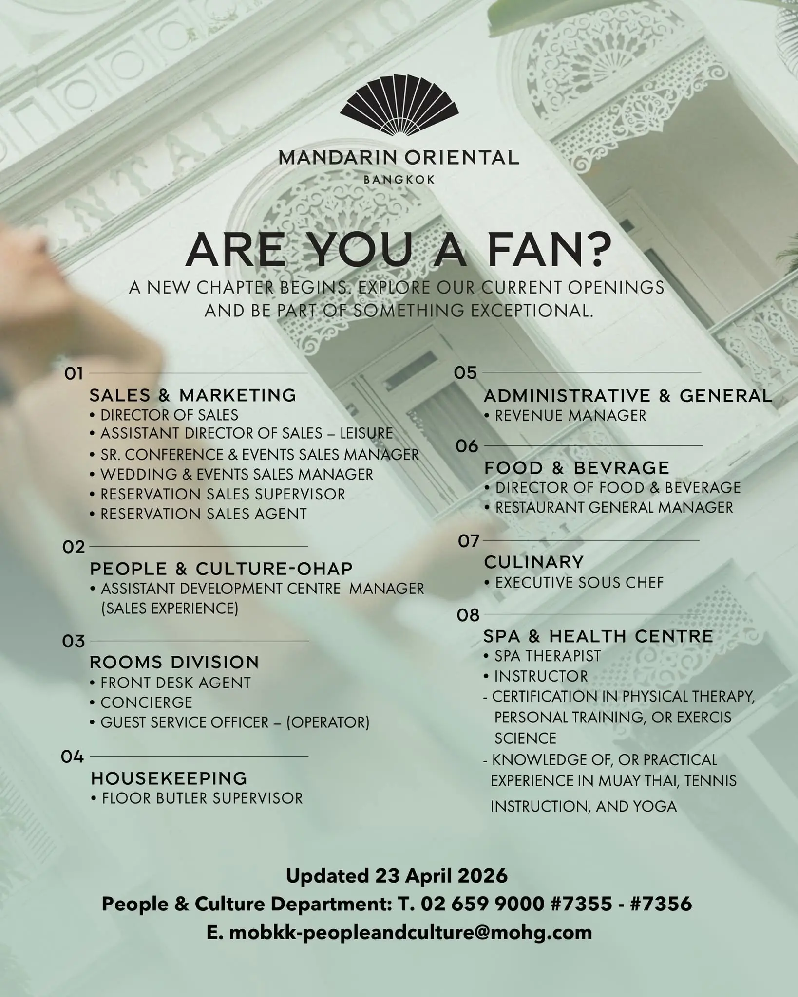 Various Position Mandarin BKK