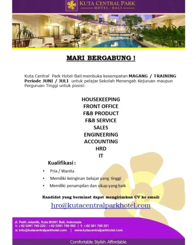 Internship Kuta Central Bali