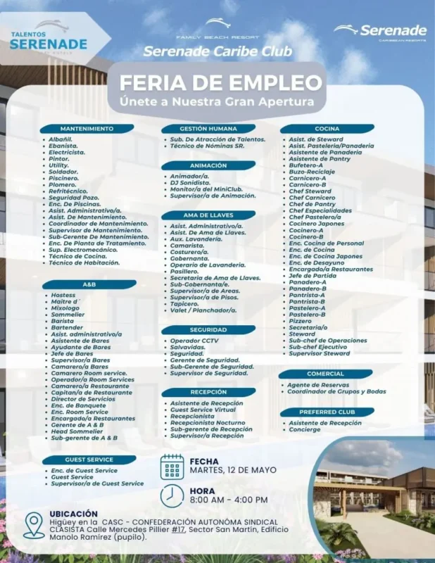 Jobs Fair Serenade Caribe Club