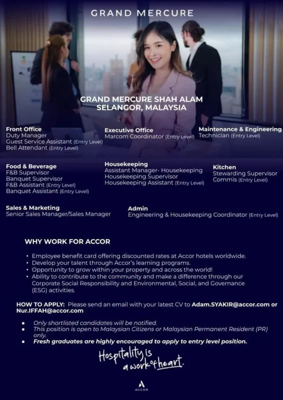 Various Position Mercure Shah Alam