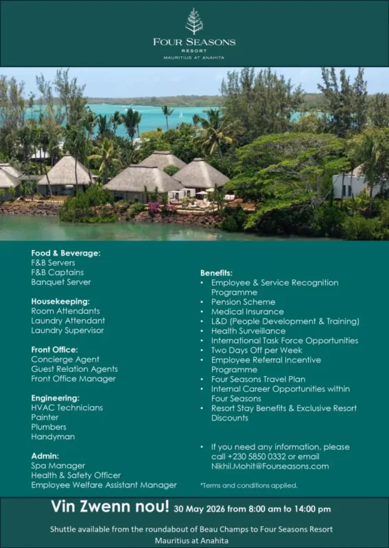 Various Position Four Seasons Mauritius