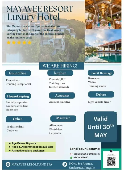 Various Position Mayavee Resort