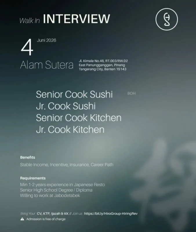 Various Position Alam Sutera 1