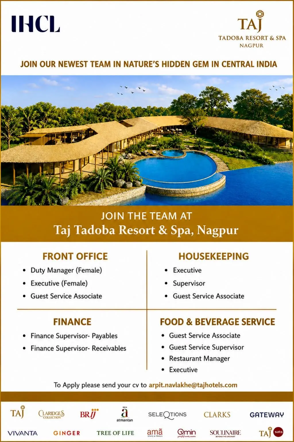 Various Position TAJ Nagpur