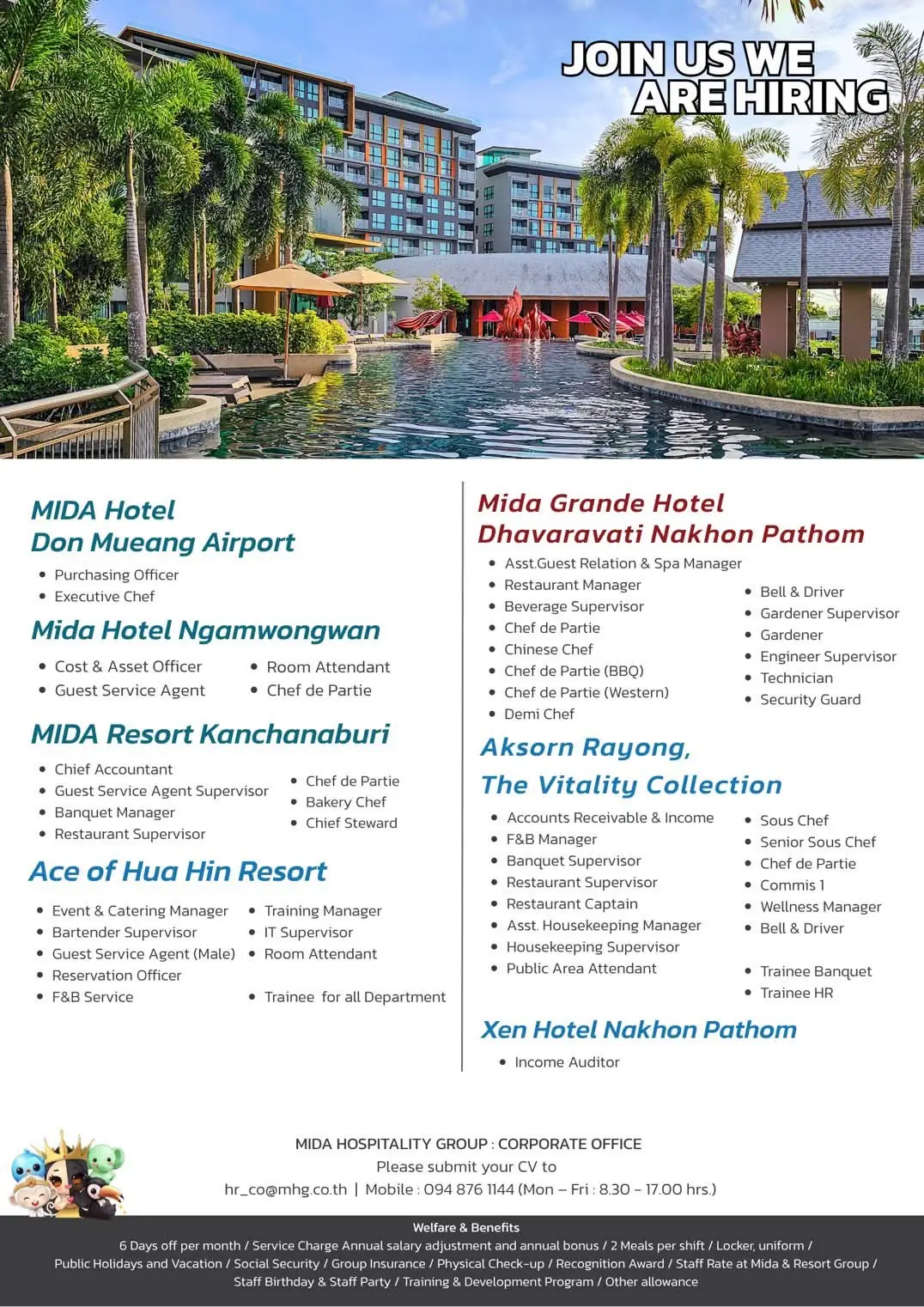 Various Position MID Hotel Thailand