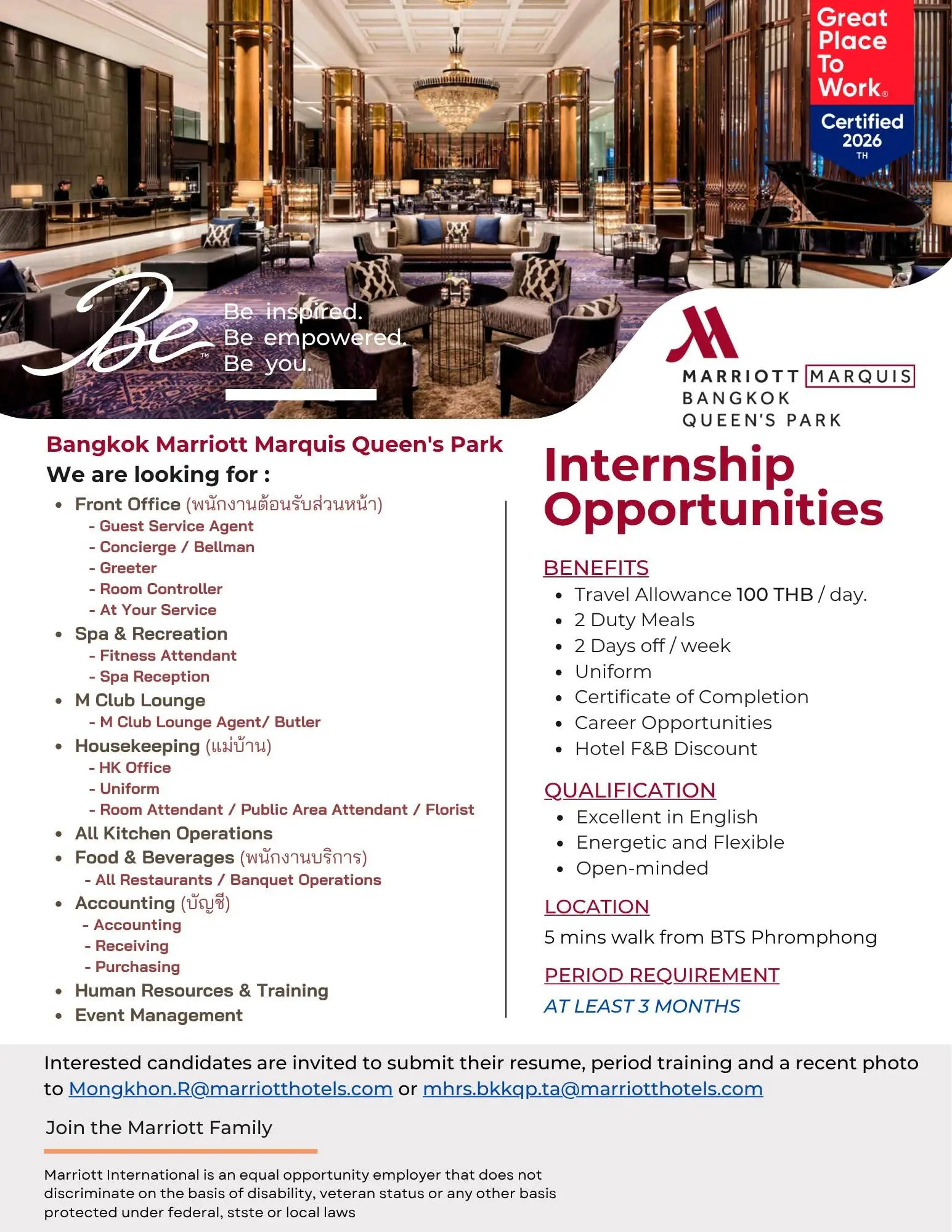 Internship Marriott BKK