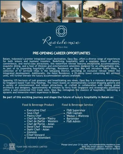 Various Position Residence  Batam