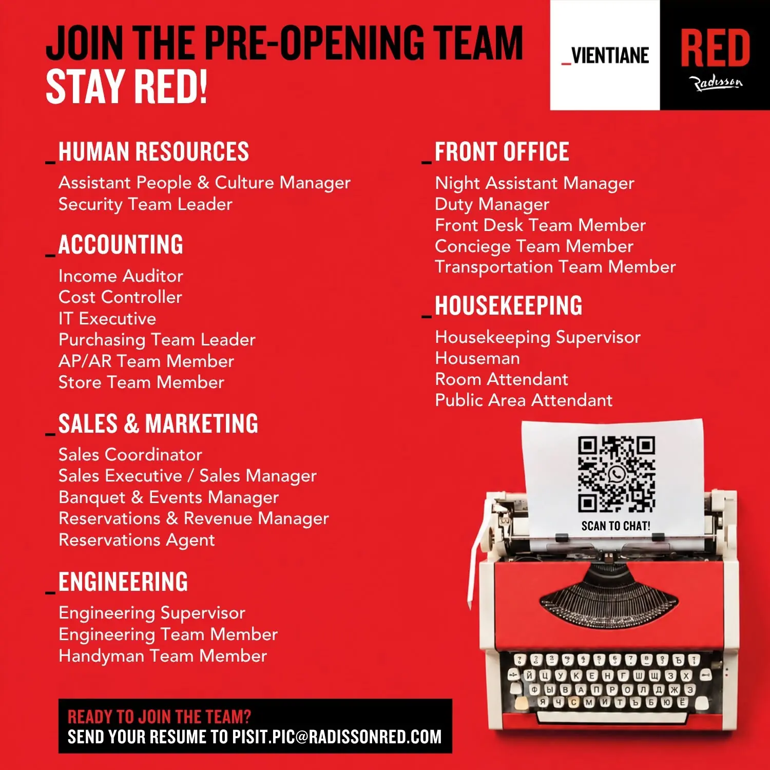 Various Position Red Ventiane