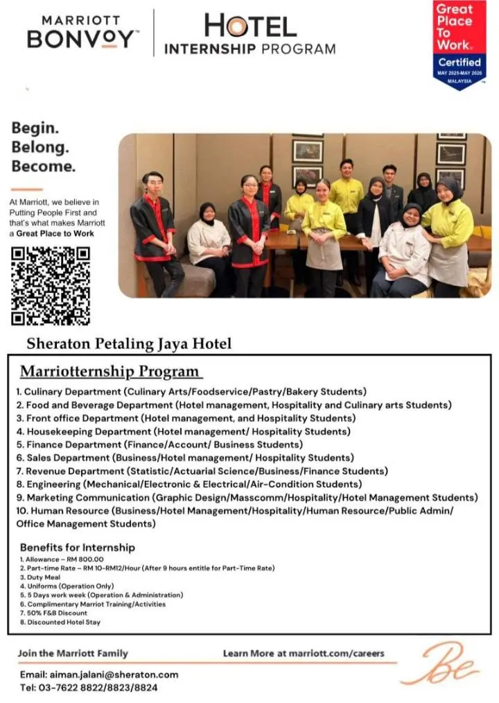 Internship Sheraton Petaling Jaya