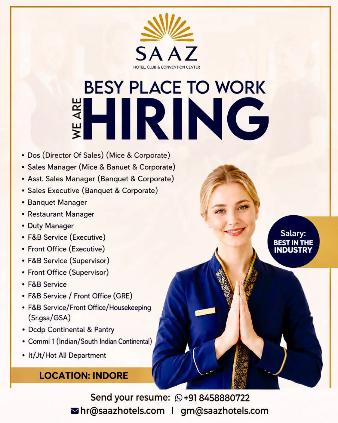 Various Position Saaz India