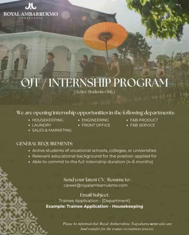 Internship Royal Ambarrukmo