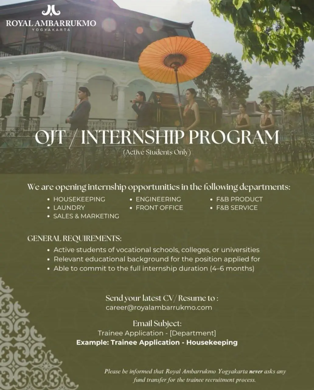 Internship Royal Ambarrukmo