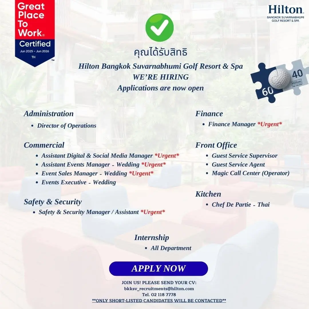 Various Position Hilton Bkk
