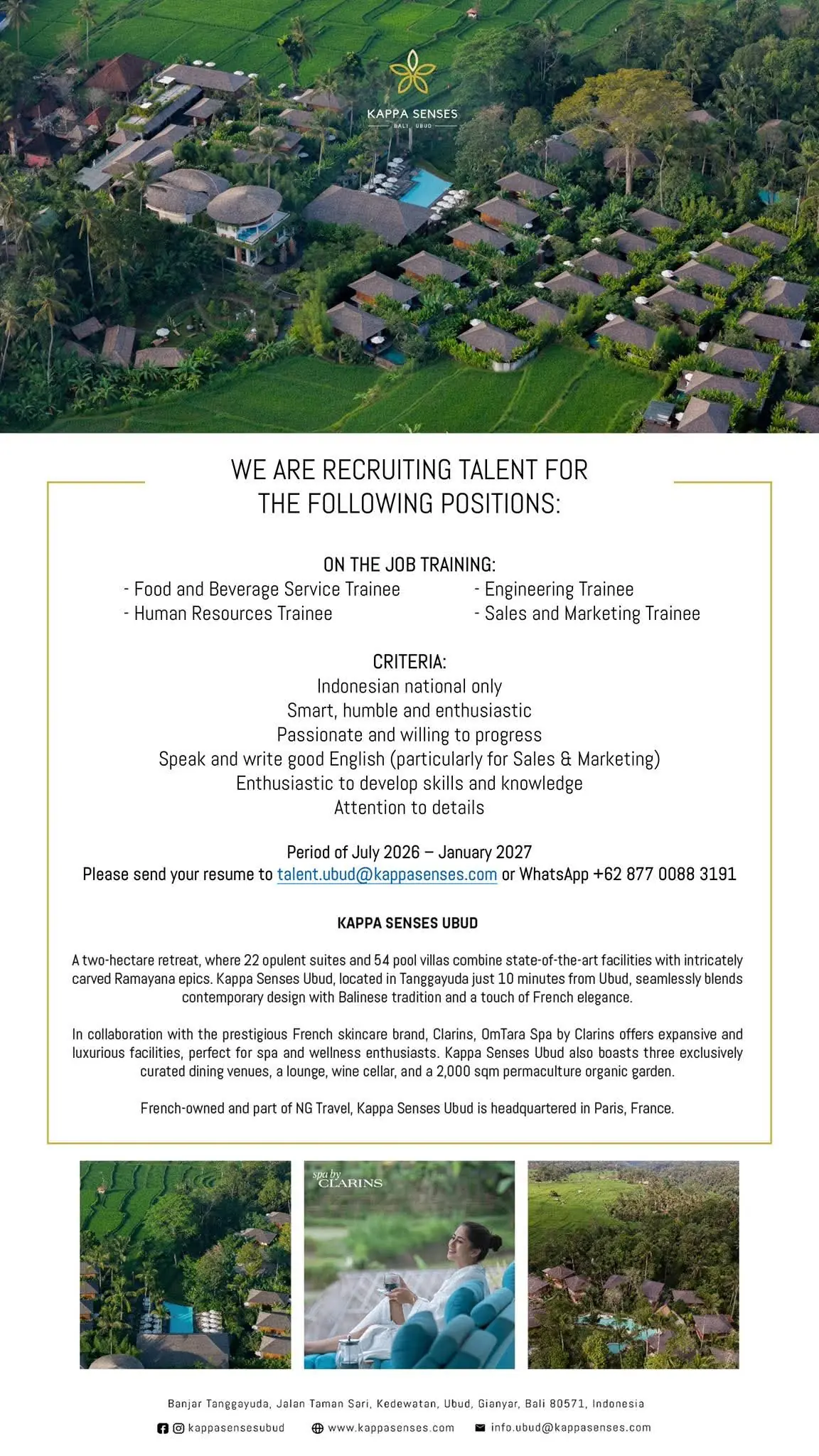 Internship Kappa Senses Ubud