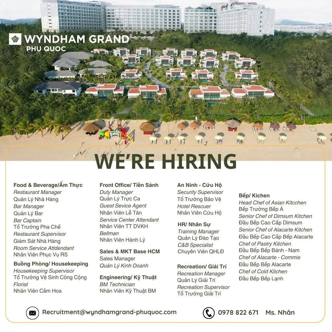 Various Position Wyndham Phu Quoc