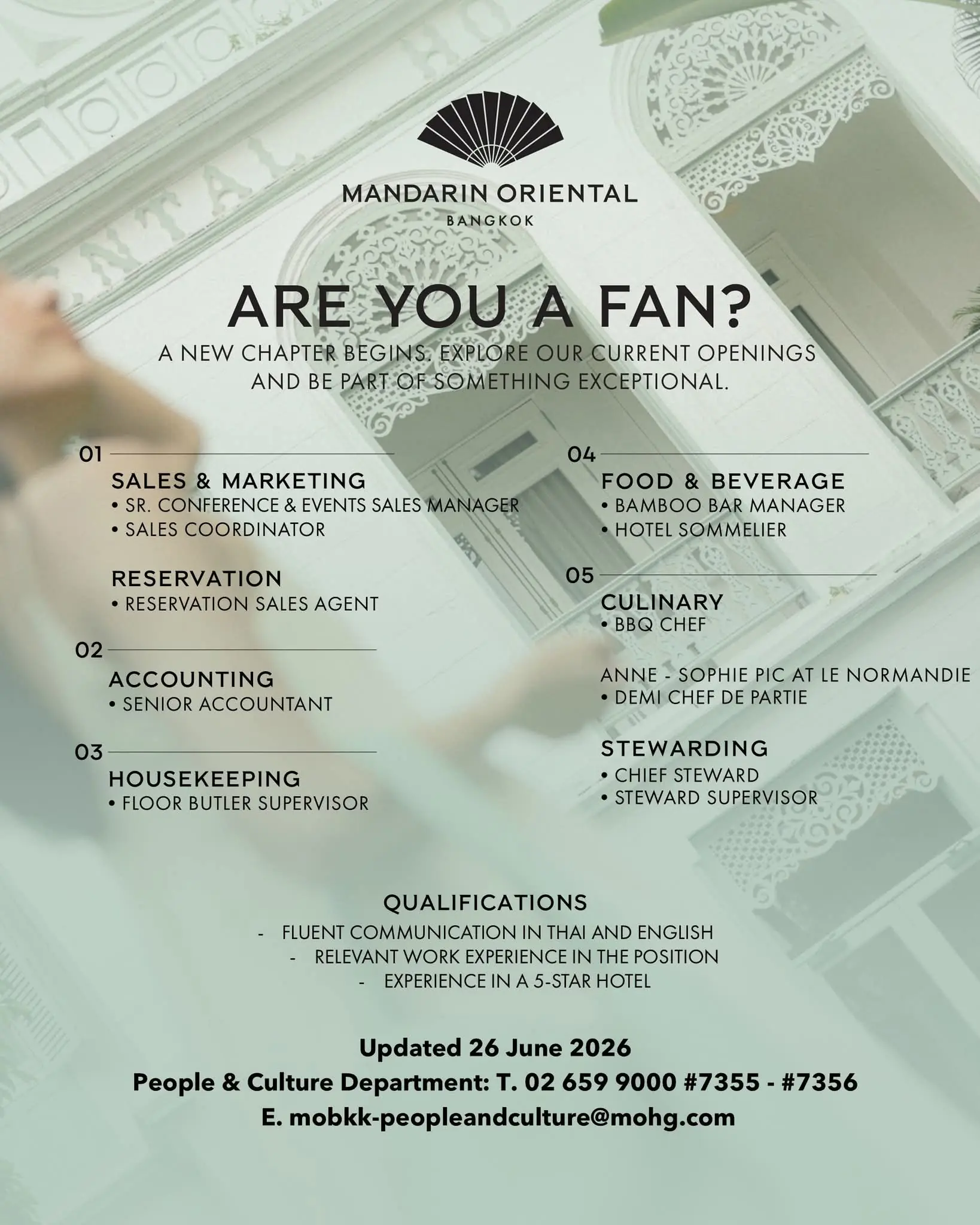 Various Position Mandarin Bkk