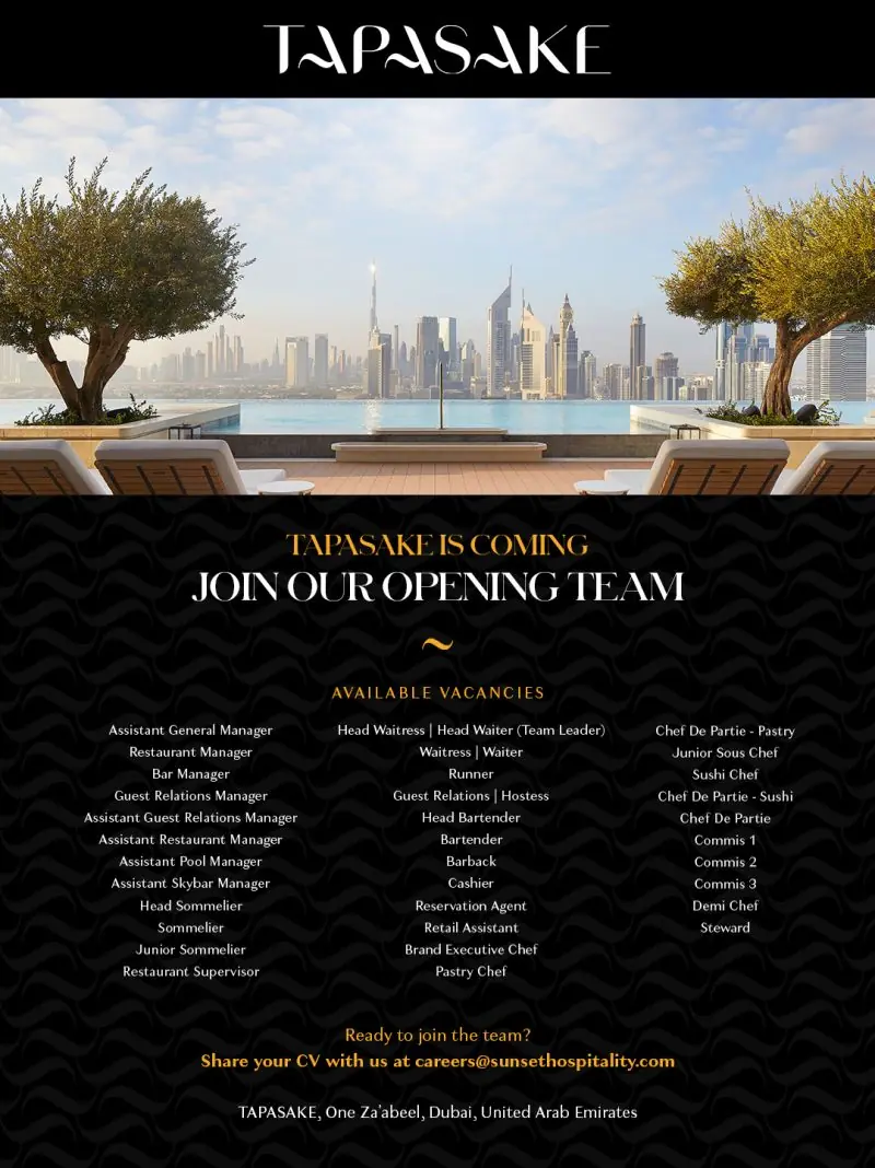 Various Position Tapasake Dubai