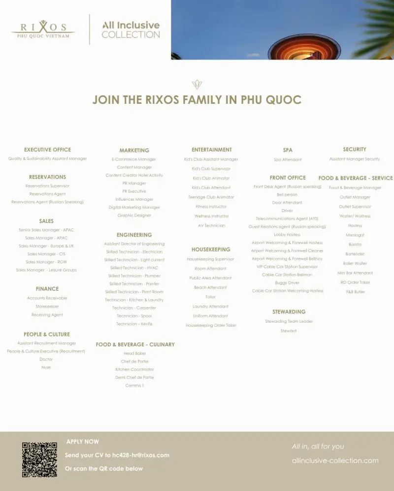 Various Position Rixos Phu Quoc