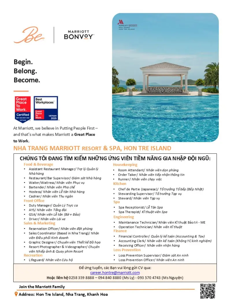 Various Position Marriott Nha Trang