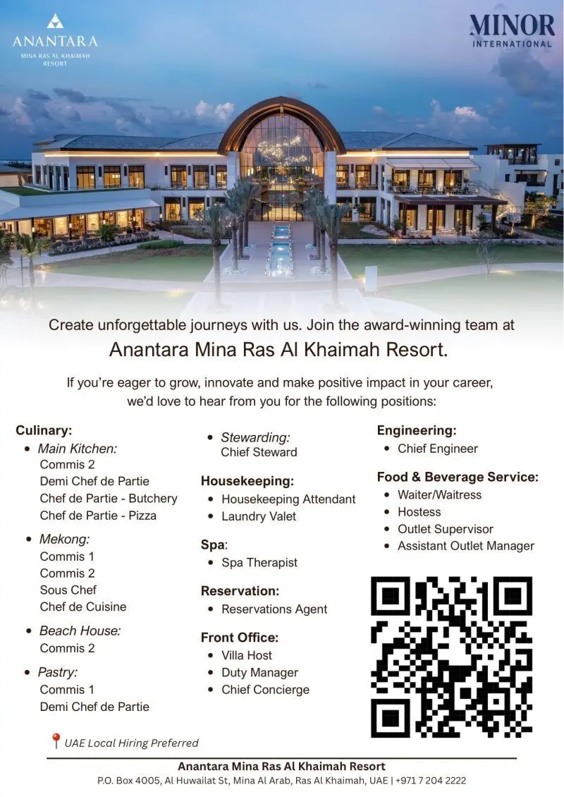 Varios Position Anantara Ras Al Khaimah