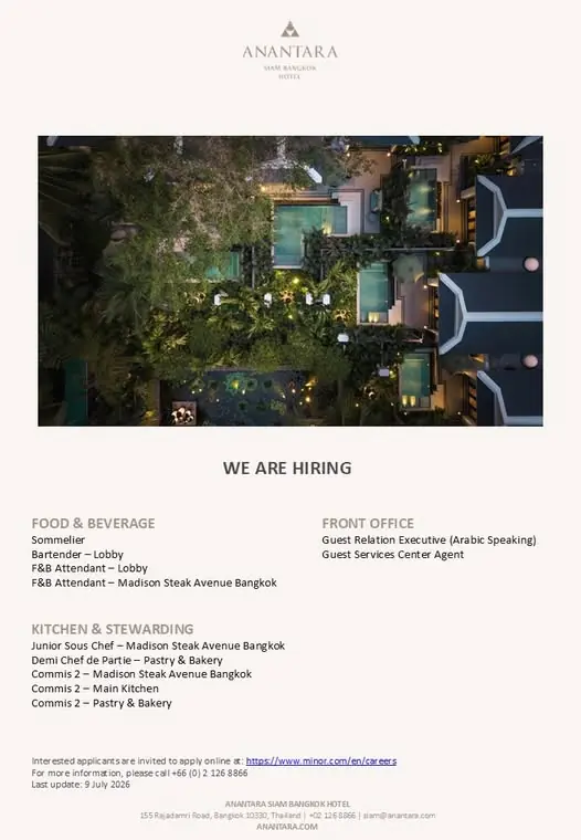 Various Position Anantara Bkk