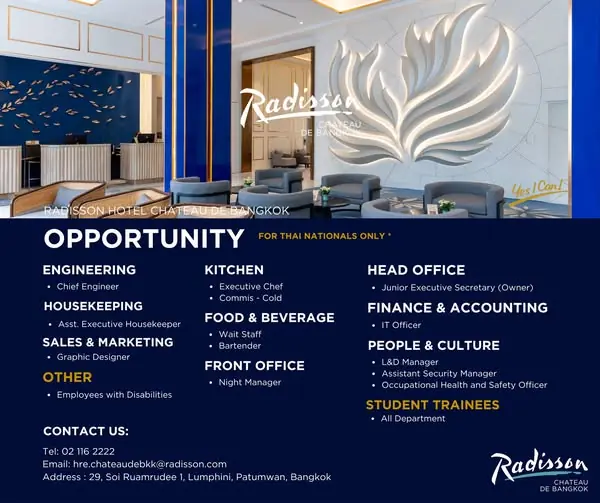 Various Position Radisson Bkk